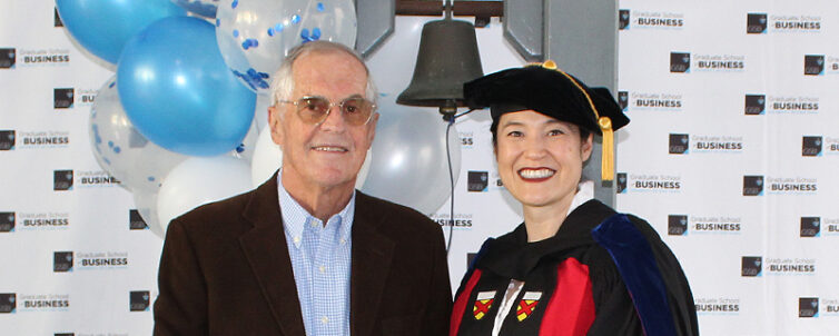 Stewart Cohen and GSB Director Catherine Duggan